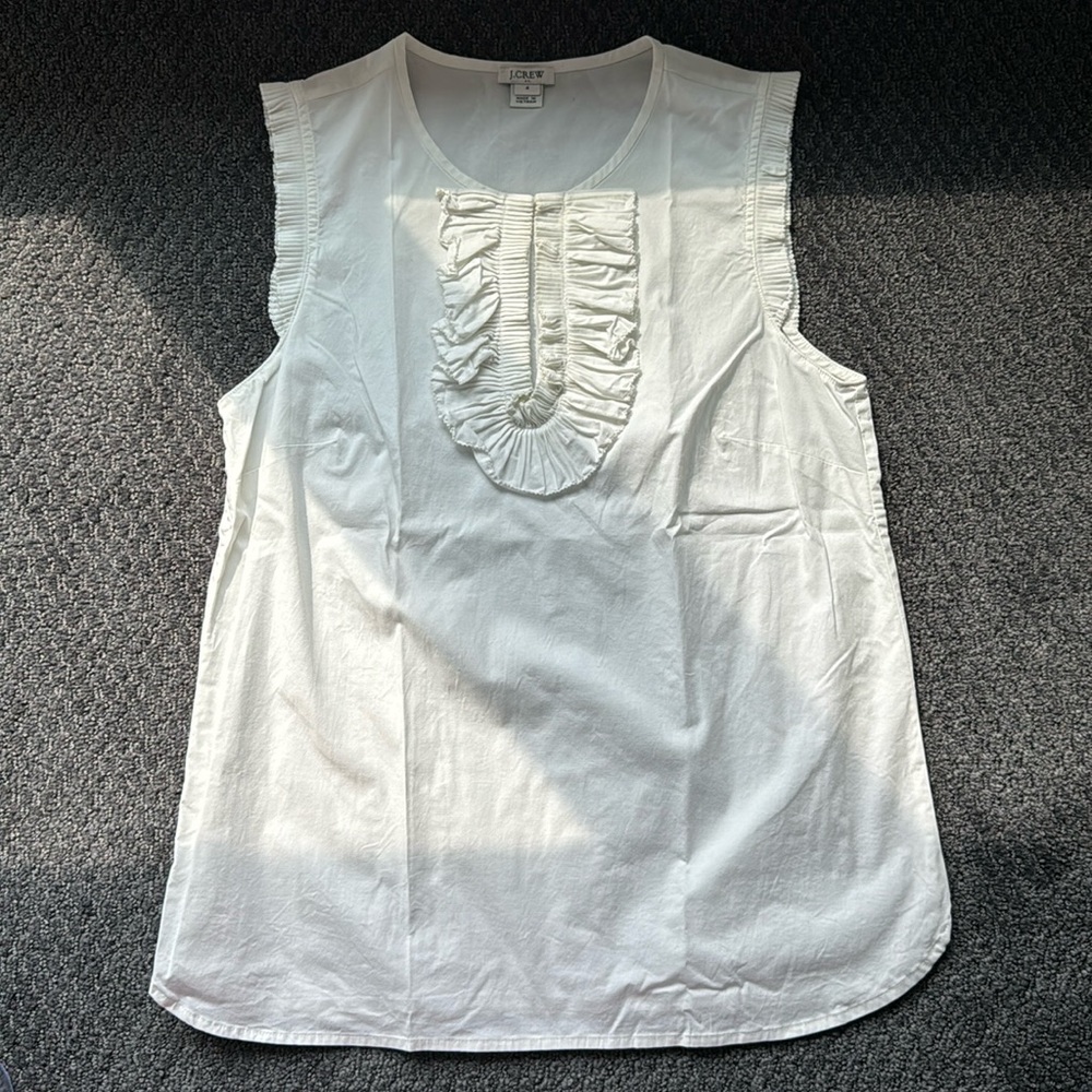 J Crew ruffle sleeveless top